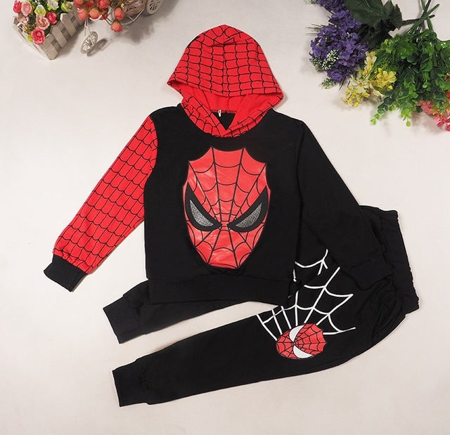 New Baby Boys Spring Autumn Spiderman Sports suit 2 pieces set Tracksuits Kids Clothing sets 100-140cm Casual clothes Coat+Pant
